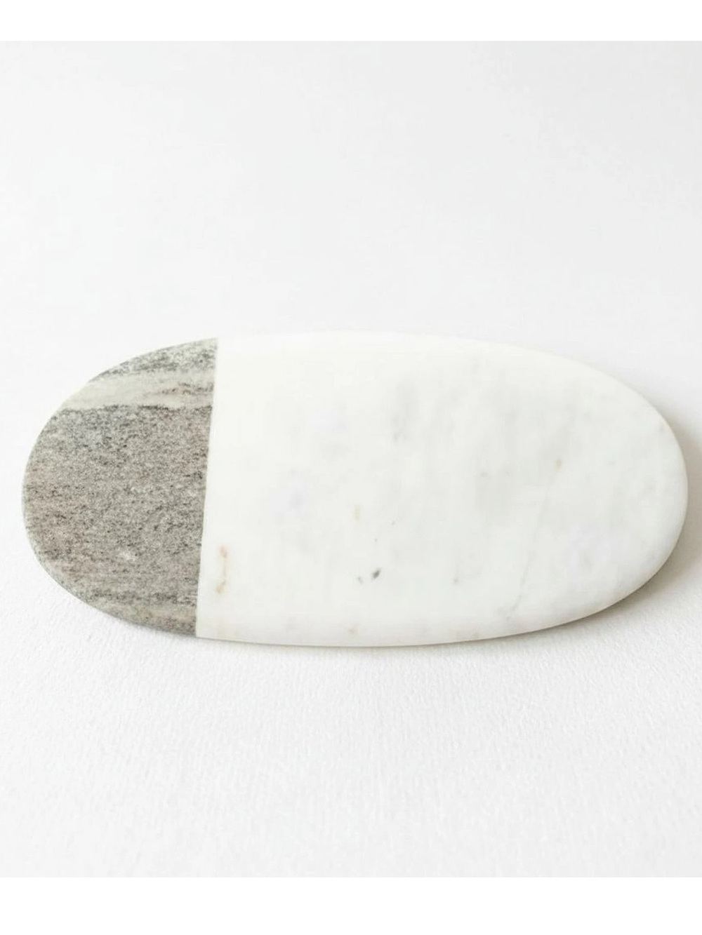 Crate & Barrel Marble Black & White Colorblock Two Tone Serving Cheese Board $89